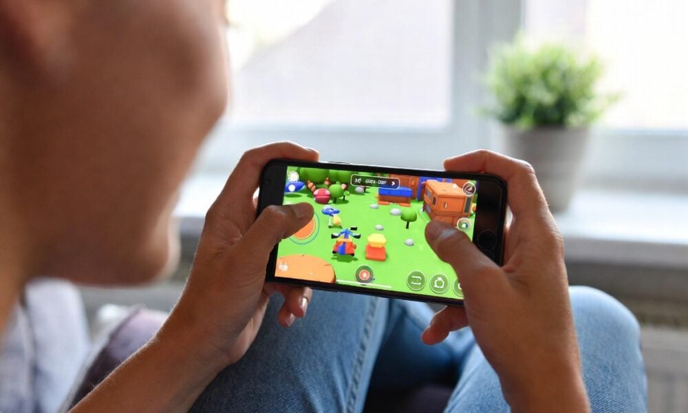 From Pocket Time-Killers to Console-Quality: How Phones Became Serious Gaming Machines Woman playing video game on her smartphone