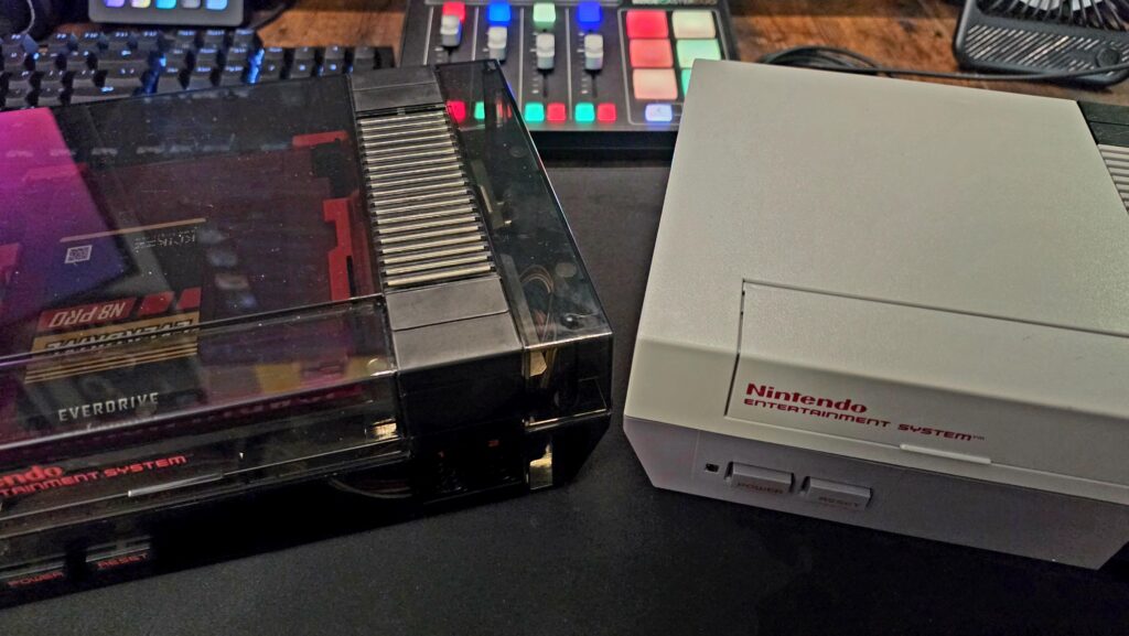 Modded and Stock NES. Modded and Stock NES.