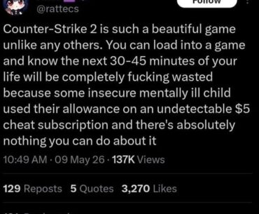 Those spinbotters u get every other game ARENT HACKERS. they're valve employees testing the VAC
