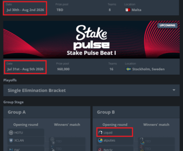 Liquid disaster schedule: signed up to t2 lan overlapping with Blast Bounty finals.