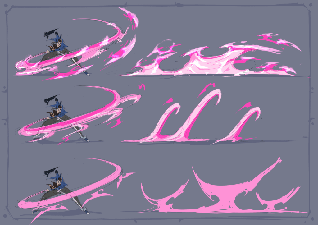 Combat FX for hand-animated Indian Cyberpunk 2D Hack-n-Slash I'm working on. Which one you like the most?