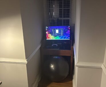 My friends new setup at his new apartment he just sent me