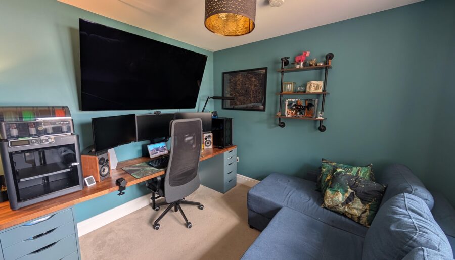 My battlestation office and family gaming room