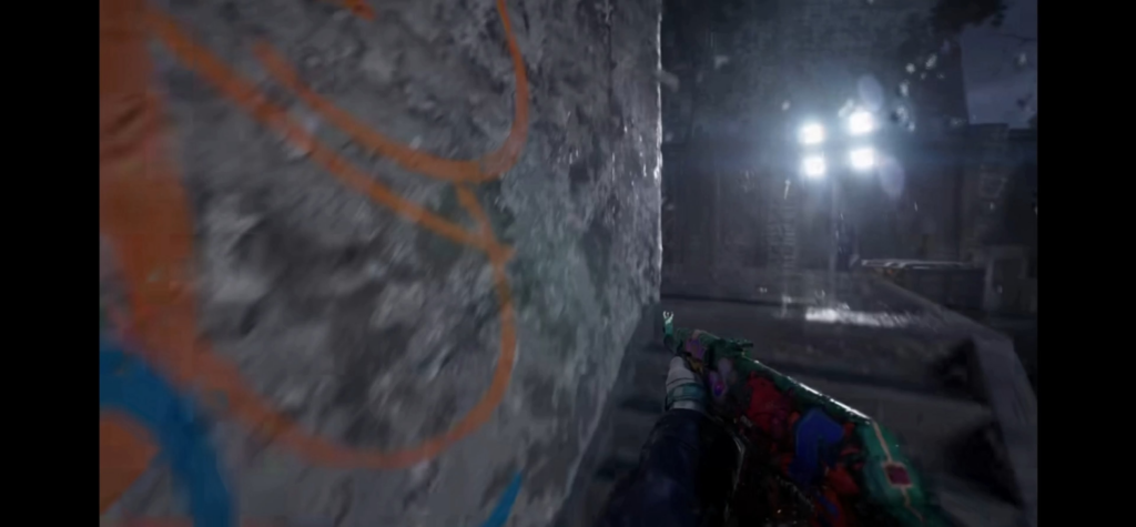 CS2 3D rendering of the "Mirage" map at night during a heavy downpour, with ray tracing settings maxed out; the demo captures a 5-kill play by ZywOo—the world's #1 player of 2025—at IEM Dallas.