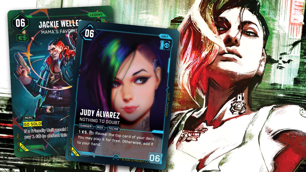 Cyberpunk TCG Card Reveal: Jackie Welles and Judy Alvarez Cyberpunk TCG Card Reveal: Jackie Welles and Judy Alvarez