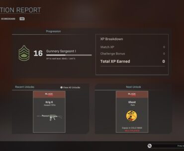 Not gaining XP in Quickplay