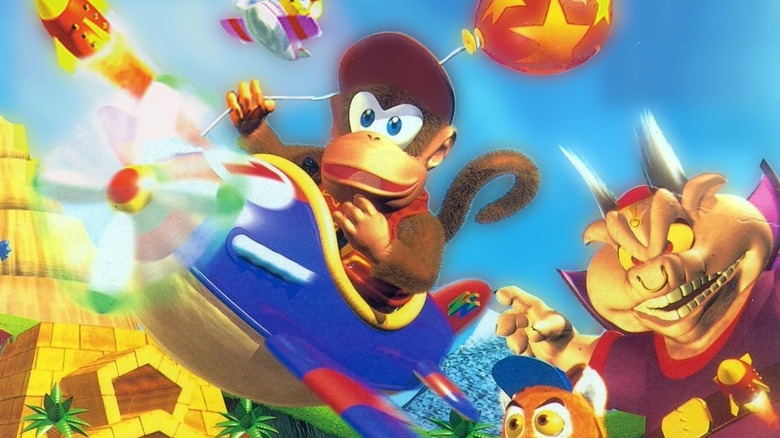 Diddy Kong on the Japanese box art of Diddy Kong Racing