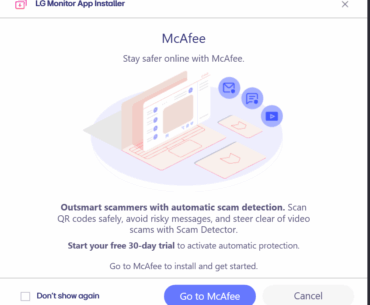 Now my monitor is sending me paid ads for Mcafee?!