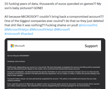Microsoft Deletes Users 25 Year Old Account With Thousands Spent On Games And His Sons Baby Pictures After It Was Hacked