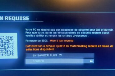 [COD] BIOS firmware update required