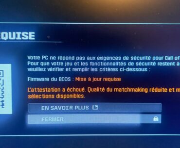 [COD] BIOS firmware update required