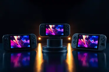 Premium gaming handheld consoles on display