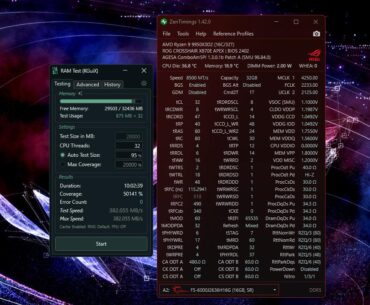 9950X3D2 8500-2233 CL32 quick Karhu test, 10+ hours, still working on profile 💪