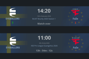 Faze - Eyeballers rematch tomorrow for XSE playoffs