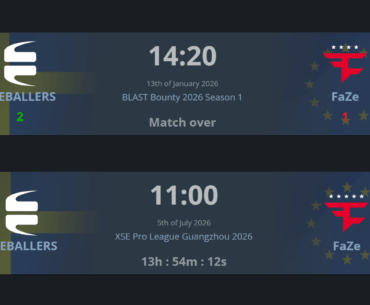 Faze - Eyeballers rematch tomorrow for XSE playoffs