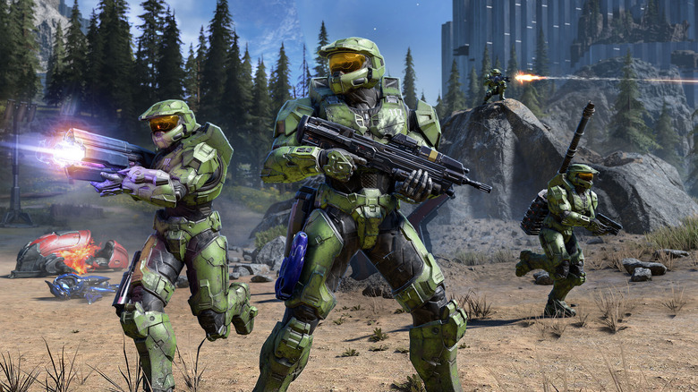 A group of Spartans charge into battle in 