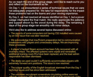 XinSaiEsports responds to chaos tournament
