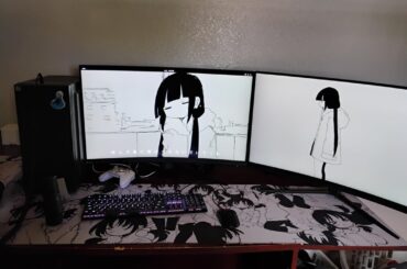 Themed my setup today! Keyboard lights are white but purple on camera for some reason.