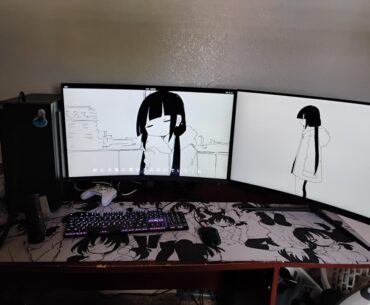Themed my setup today! Keyboard lights are white but purple on camera for some reason.