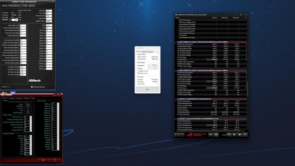 Overclocked my RAM to 7200 CL30-42-38-28 Overclocked my RAM to 7200 CL30-42-38-28