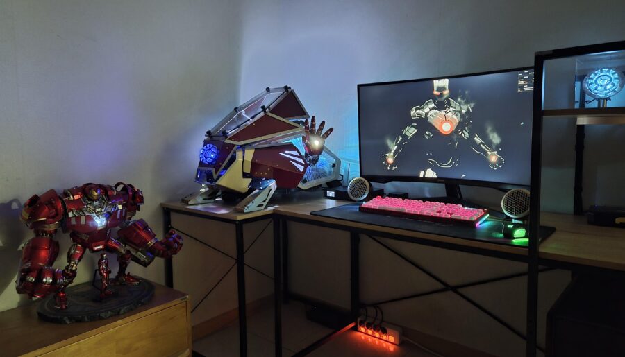 Iron Man inspired custom PC as part of my desk setup