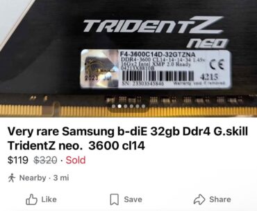 32gb g skill TridentZ samsung b-die ddr4 3600 cl14
