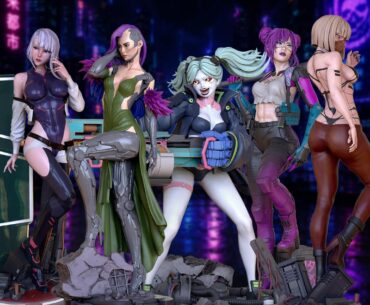Lucy, Rebecca, Rita, Songbird & Kiwi are Complete for 3D Print! Who Should Join Our Cyberpunk Collection Next?