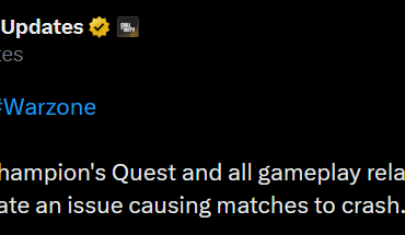 Champion's Quest is disabled for the time being