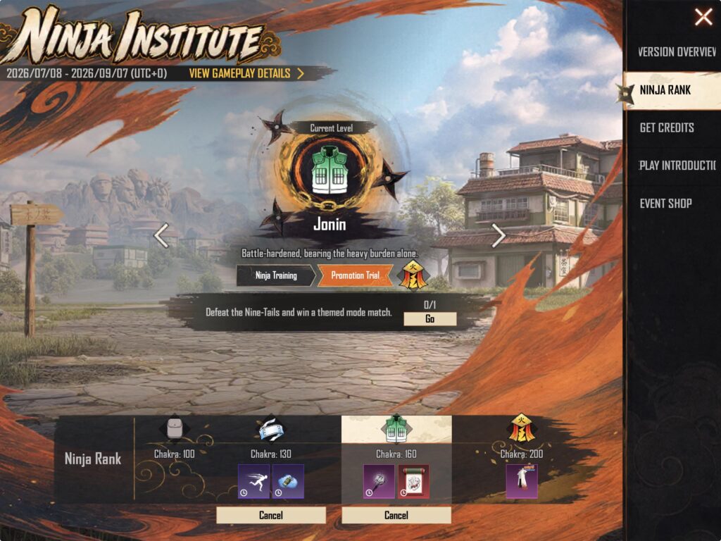 Defeat the Nine-Tails and win a themed mode match