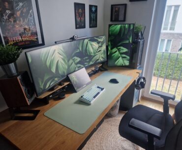 My WFH setup — not 100% happy with it yet, looking for improvement ideas