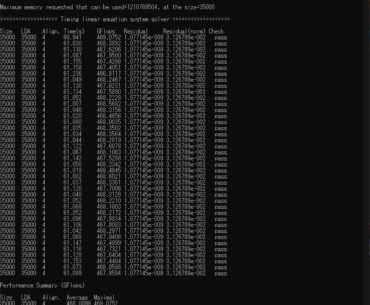 Raw Data - not interesting - PCIe 5.0 8x lanes vs PCIe 4.0 16x lanes LINPACK - 9800 X3D, 9070 XT