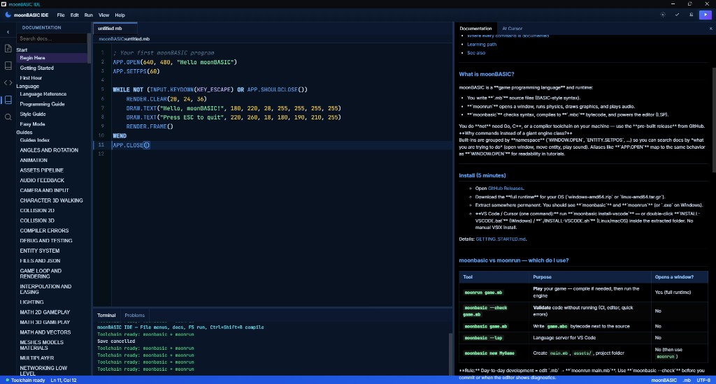 Write 2D And 3D Games In Modern MoonBASIC Write 2D And 3D Games In Modern MoonBASIC