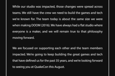 idSoftware confirm reporting from Windows Central