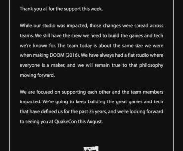 idSoftware confirm reporting from Windows Central