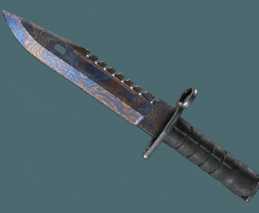 Case Hardened Damascus Titanium M9 Bayonet