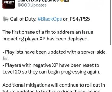 [BO] Looks like they’re actually fixing these issues for people. Doesn’t mention any consequences for the exploiters though
