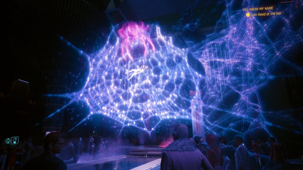 What cyberware did she use to float
