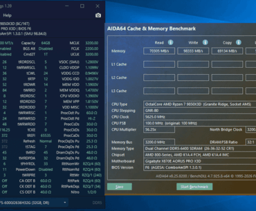 Think this is about as tight as I'm getting it - 2x32gb DR, 6400cl26, 2200 FCLK, nitro 1/2/0 - AIDA 56.3ns latency - RamTestPro 15 hours pass