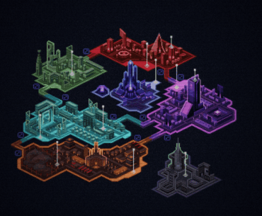 [OC] Interactive cyberpunk city map by me and Moneer Alwerfully