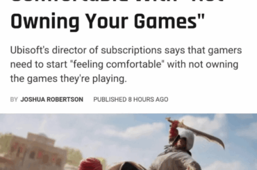 When people ask me who I blame the most for why the industry is self imploding I point to Ubisoft. They were the first ones openly saying this garbage with a straight face. And guess what? Piracy spiked after they shut down The Crew. It's only on the rise and I'm loving it.