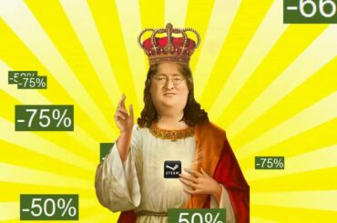Gabe Newell delivering discounts.