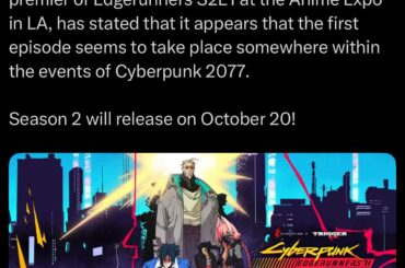Edgerunners S2 seems to take place in 2077 & in the same time space of the game!