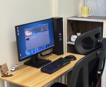 Im gonna get rid of that cabinet. 1st setup ever.