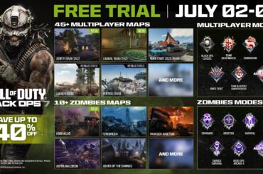 Free Trial for both Multiplayer and Zombies in Black Ops 7 is available until July 6th