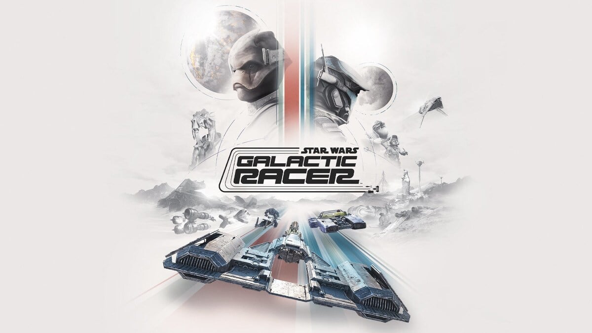 ‘Star Wars: Galactic Racer’ Shows Off 15 Minutes of Gameplay Footage Key art for galactic racer showing racing vehicles with alien character in the background