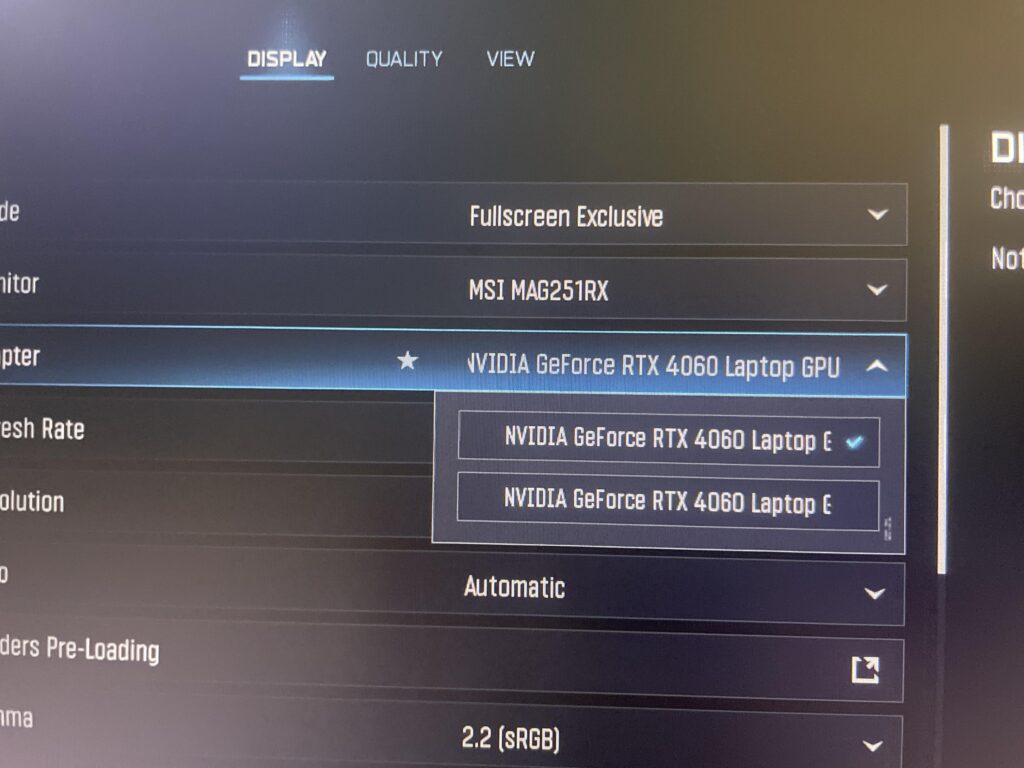 Warzone graphics card
