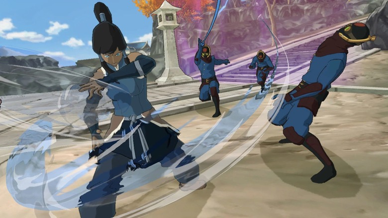 Korra fighting enemies in 