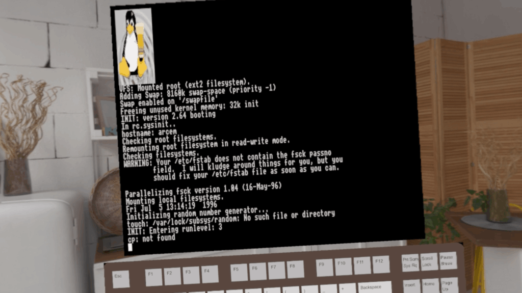 Linux Boots up on the Vision Pro in Immersive mode for the 2nd time ever with graphics.