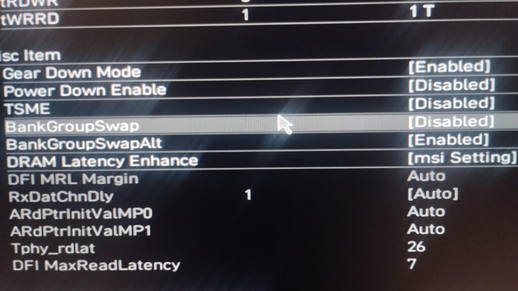 Dram latency enhance MSI AM4