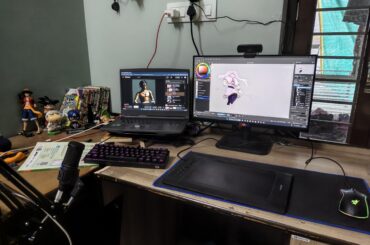 This is my setup to draw for pennies and and streaming, I also play games but the laptop is kind of falling behind so saving the goystation 5